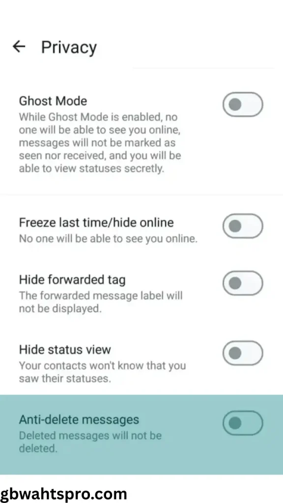 GBWhatsApp Pro Download 2025 Latest Version v18.50 Free 3 anti delete message