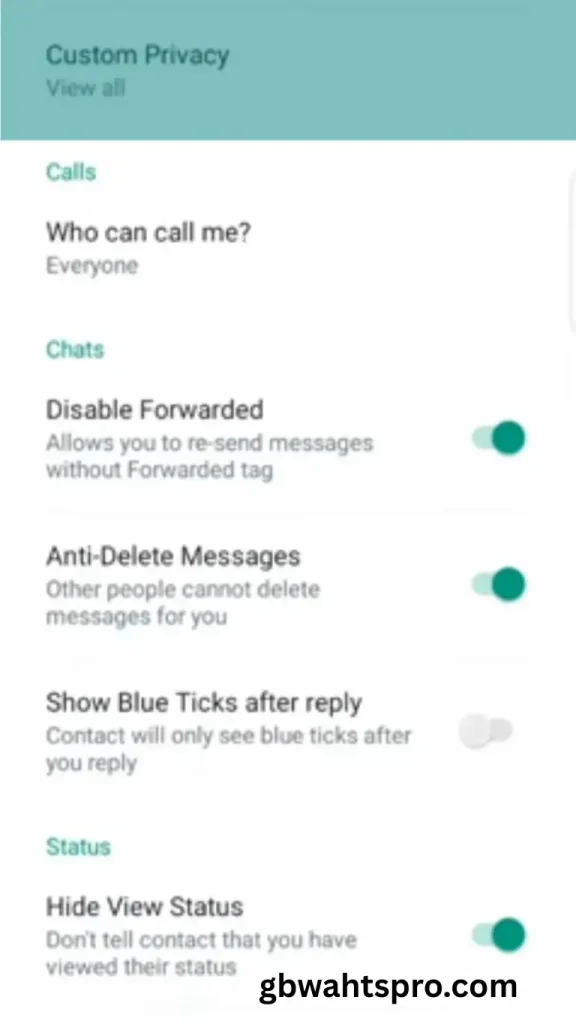 GBWhatsApp Pro Download 2025 Latest Version v18.50 Free 4 improve privacy